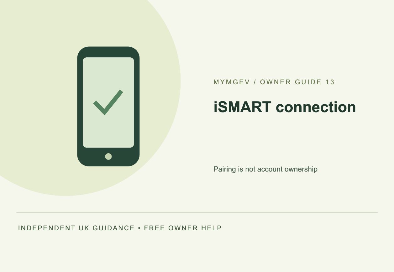 iSMART connection — Pairing is not account ownership