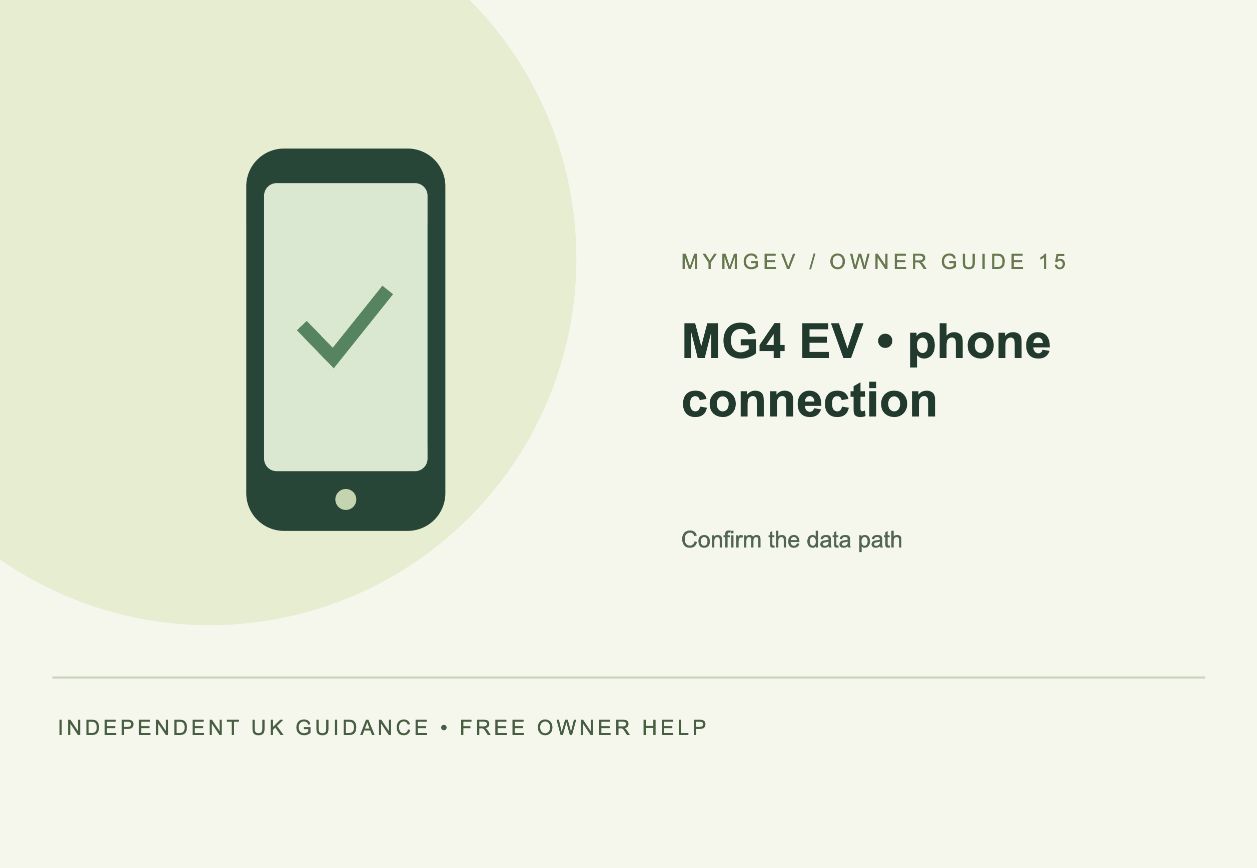 MG4 EV • phone connection — Confirm the data path