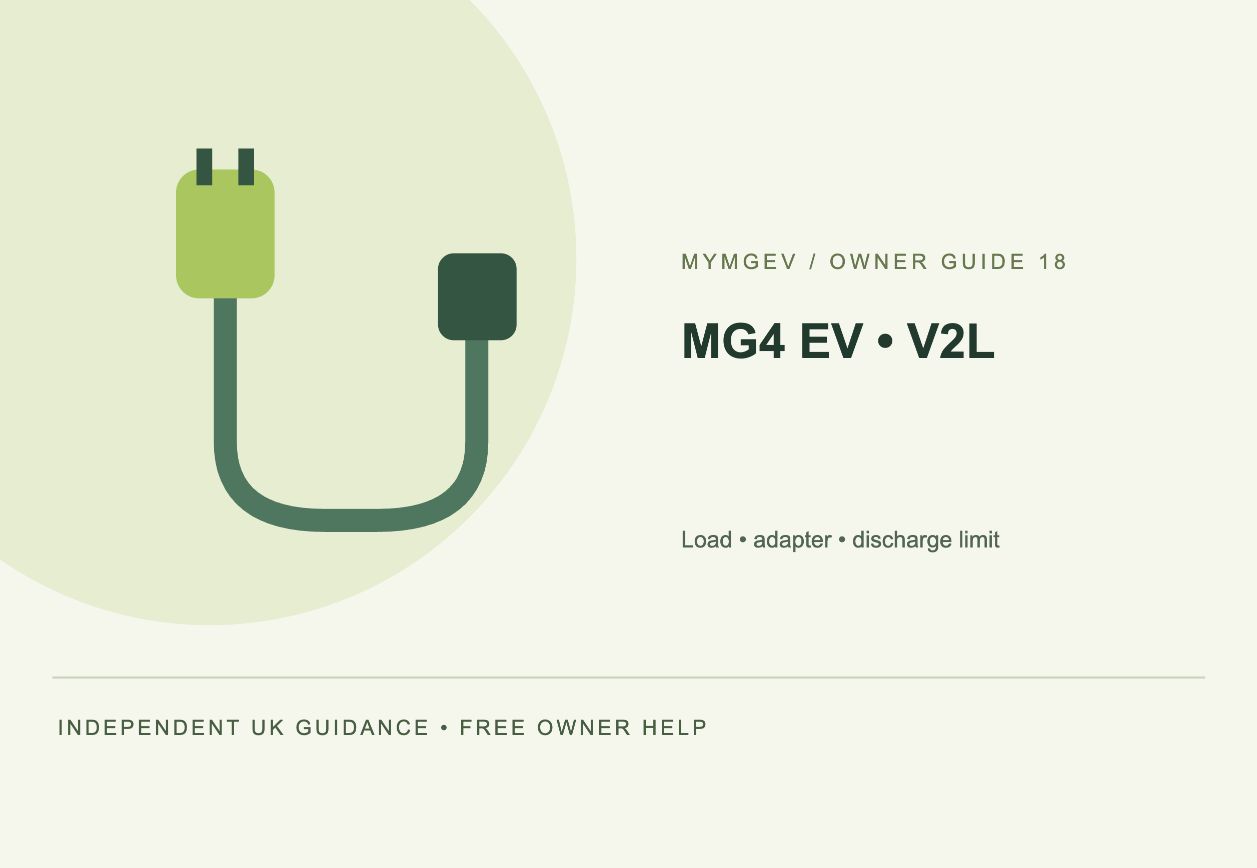MG4 EV • V2L — Load • adapter • discharge limit