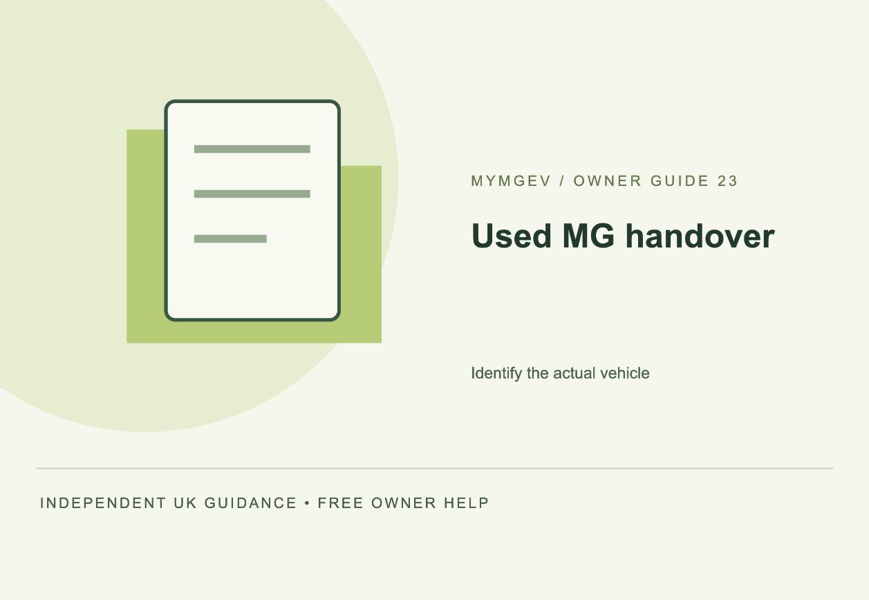 Used MG handover — Identify the actual vehicle